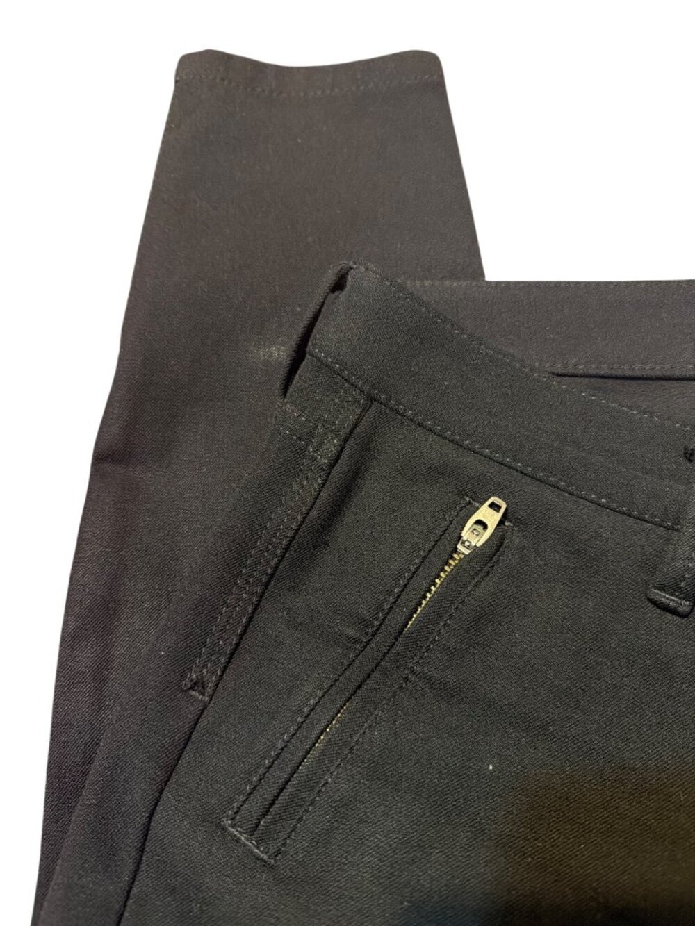 Banana Republic Sloan Black Petite Pants Zippered Pockets Ankle Zips Size 00P - Picture 2 of 4